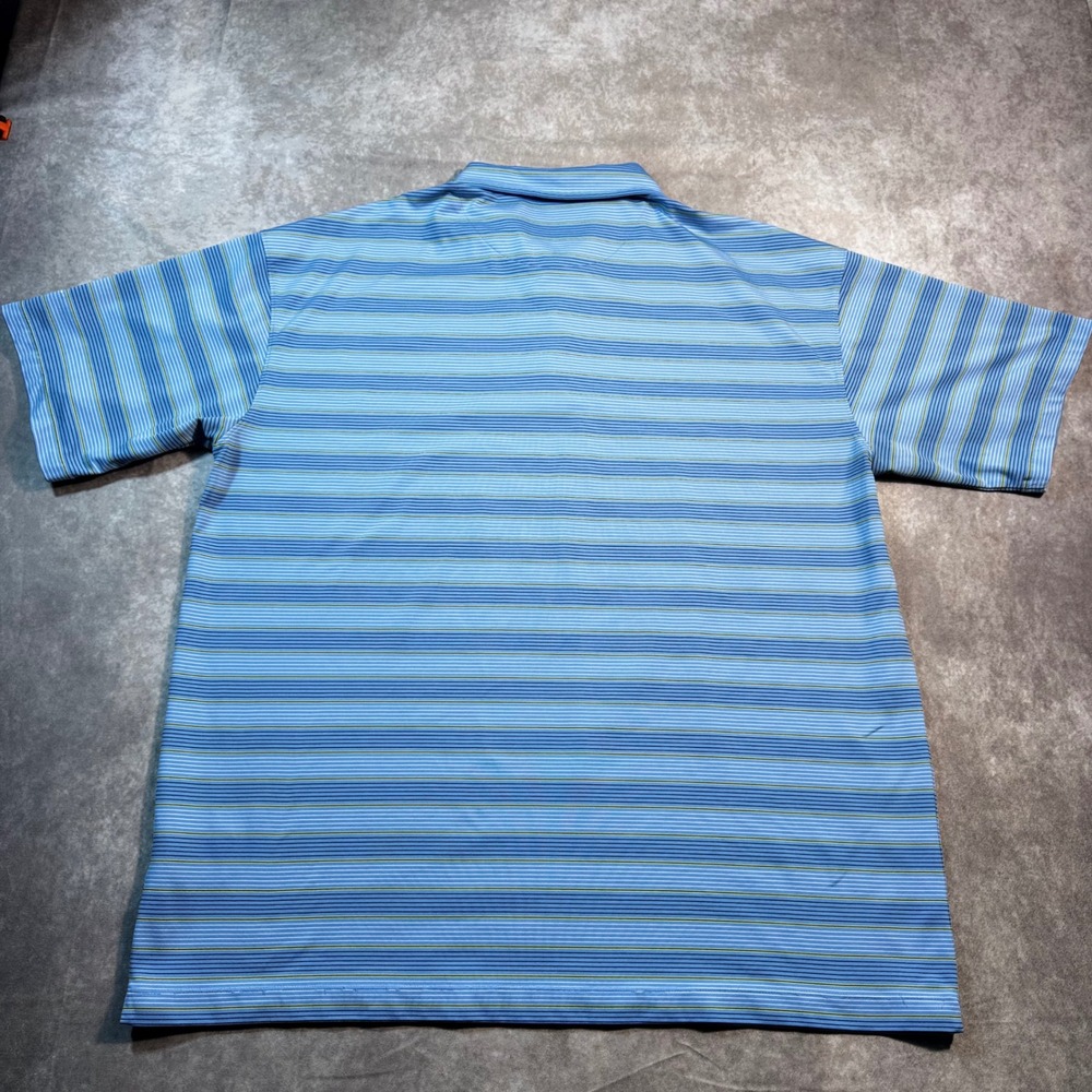 Nike Golf Mens XL Dri-FIT UV Striped Polo Shirt Blue Yellow Black RN 56323 - Picture 3 of 8